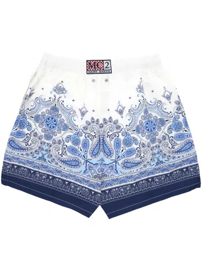 Mc2 Saint Barth Paisley-print Swim Shorts In Blue