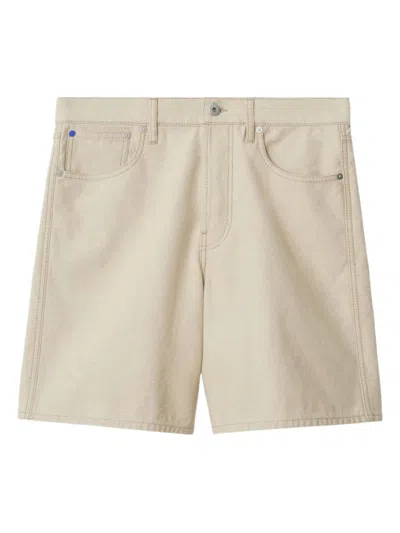 Burberry Men's Ekd Denim Shorts In Neutral