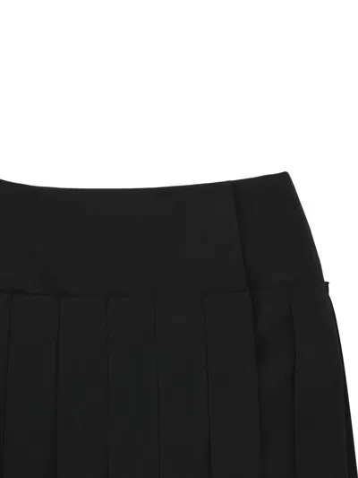 Alexander Mcqueen Frayed Pleated Wool-twill Mini Wrap Skirt In Black