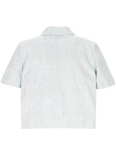 Cassell Light Blue Denim Bowling Shirt In Multi