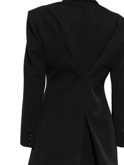 Givenchy Pleated Back Blazer With Satin Accents In Black