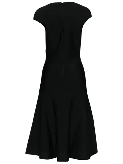 Alexander Mcqueen Wool Tailored Pencil Dress With Lace Details Clothing In Black