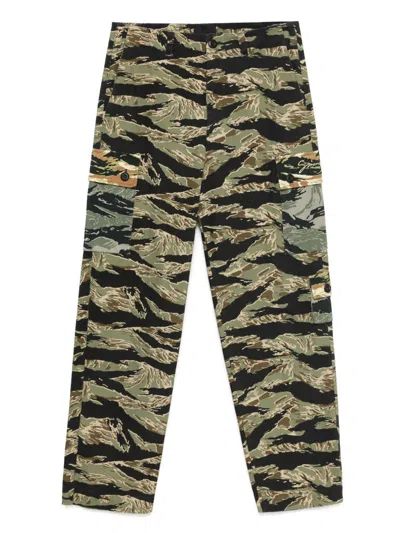 Givenchy Multicolour Cotton Trousers In Green