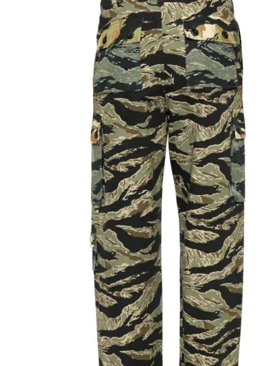 Givenchy Multicolour Cotton Trousers In Green