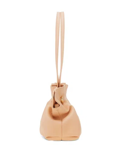 Ferragamo Pink Crossbody Bag With Chain-link Handle And Gancini Plaque On The Front In Neutral