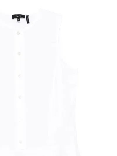 Theory Mini Dress With Crew Neck And Flared Skirt In White