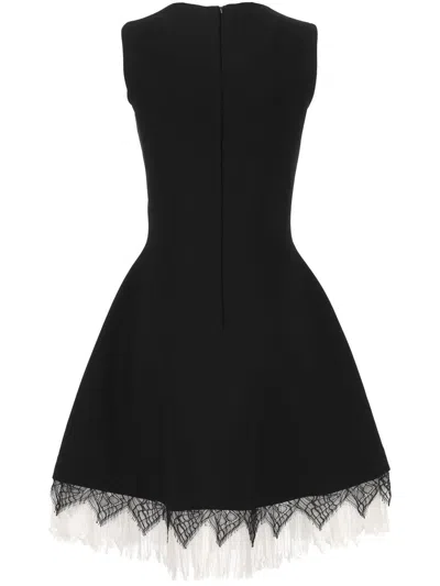 Alexander Mcqueen Black Viscose Mix Dresses In Multi