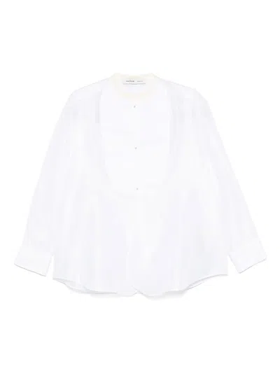 Carven White Satin Shirt In White
