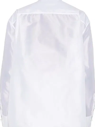 Carven White Satin Shirt In White