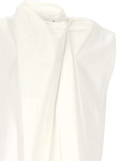Carven White Sleeveless V Neck Top In White