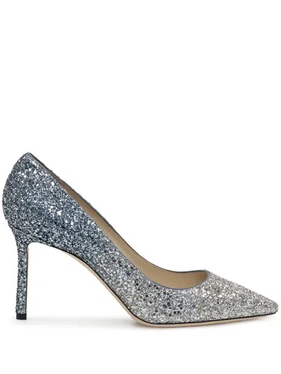 Jimmy Choo Romy Spring Onion Effect High Heels In Gray