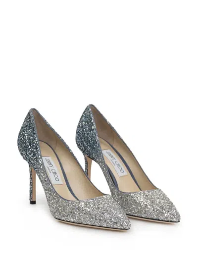 Jimmy Choo Romy Spring Onion Effect High Heels In Gray