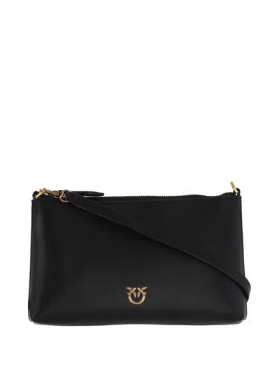 Pinko Leather Clutch Bag In Black