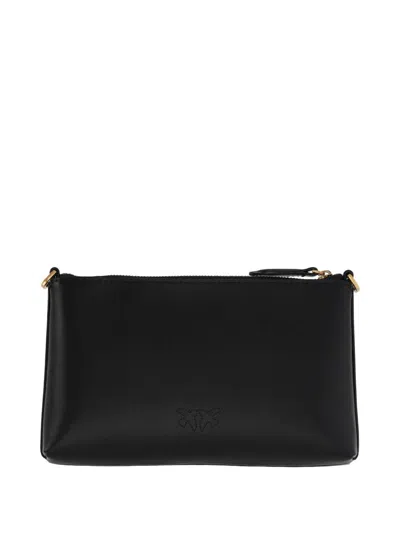 Pinko Leather Clutch Bag In Black