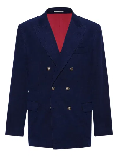 Brunello Cucinelli Corduroy Blazer In Blue