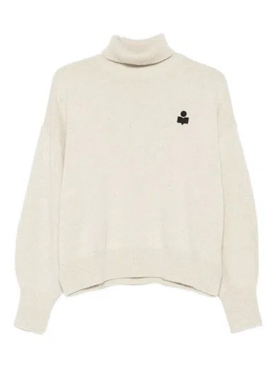 Isabel Marant Étoile Marant Etoile Women Grey Cotton And Wool Nasha Sweater In White