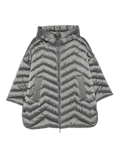 Seventy Hooded Chevron-quilted Jacket In Gray
