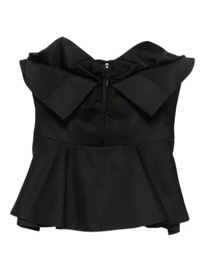 Alexander Mcqueen Alexander Mc Queen Black Corset Top In Silk Blend In Black