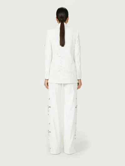 Costarellos Neff Floral-lace Cut-out Blazer In White