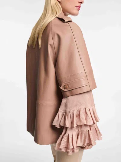 Dorothee Schumacher Epauletted Belted Jacket In Brown