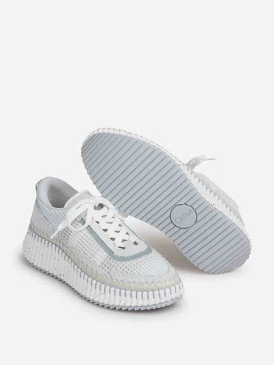 Chloé Low Top Sneakers Textured Sole In Gray
