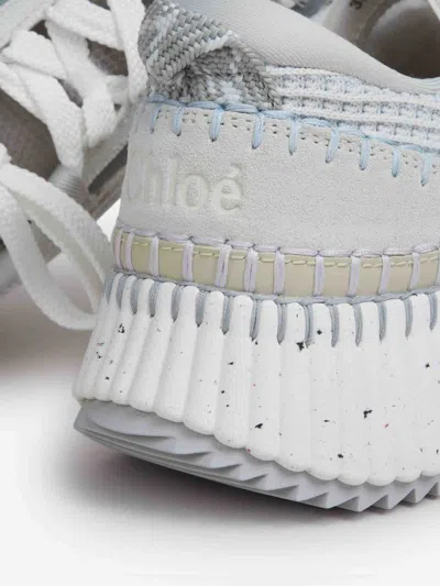 Chloé Low Top Sneakers Textured Sole In Gray