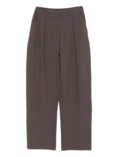 Emporio Armani Chevron-motif Pleated Straight Trousers In Multi