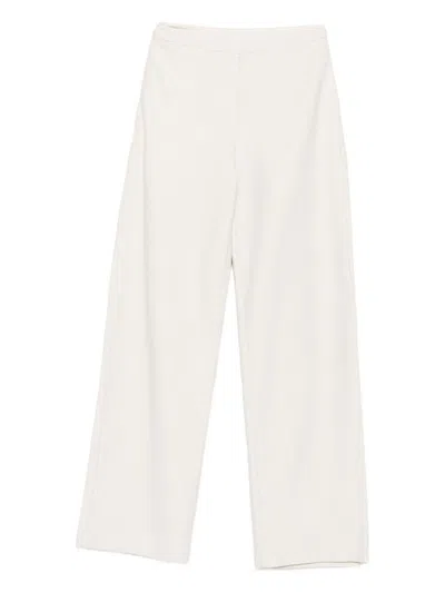 Emporio Armani Textured Straight Trousers In Beige