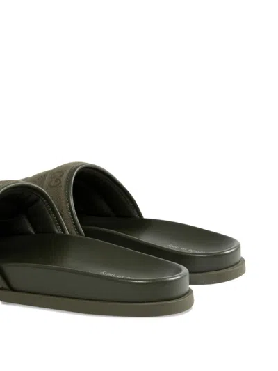 Gucci Green Open Toe Slides In Green