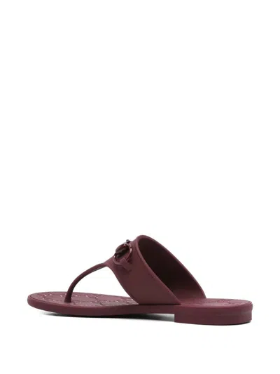 Gucci Maroon Open Toe Sandals In Red