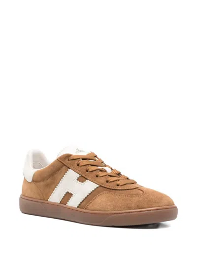 Hogan Cool Beige Suede Sneakers In Brown
