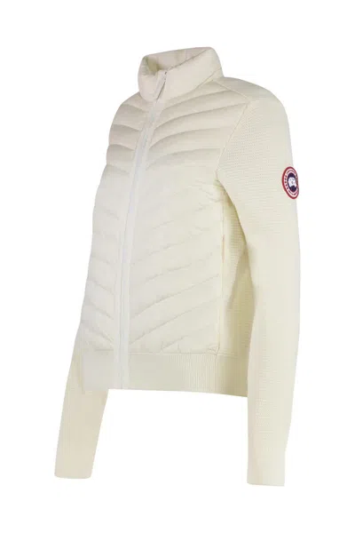 Canada Goose Womens Cottongrass-linaigrette Hybridge Padded Wool-down Jacket Xs In White