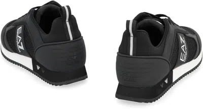 Ea7 Logo-embellished Lace-up Sneakers In Black