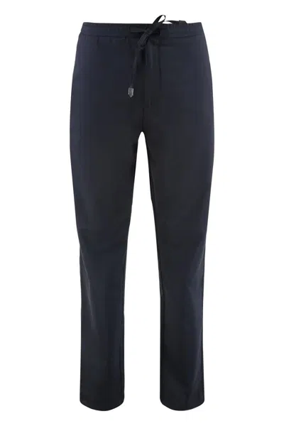 Canali Drawstring Casual Pants In Blue