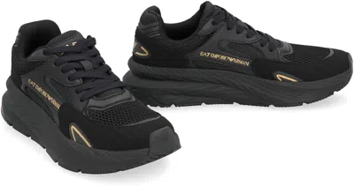 Ea7 Emporio Armani Mesh Sneakers In Black