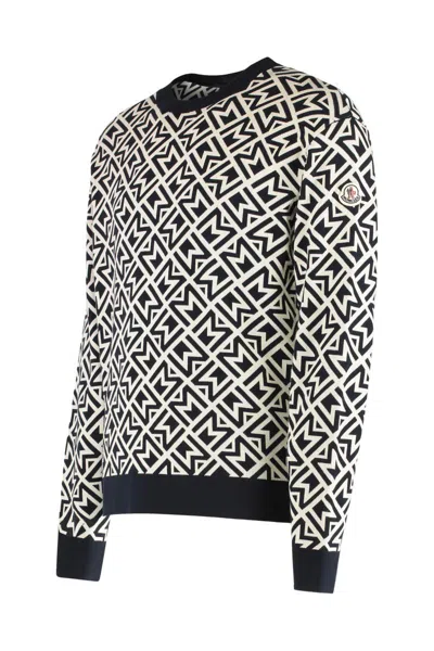 Moncler Geometric Pattern Cotton Sweater In Multi
