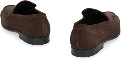 Tod's Suede Gomma Leggero Loafers In Brown