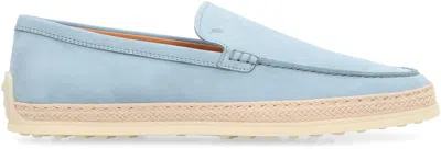 Tod's Leather Slipper Loafers In Blue