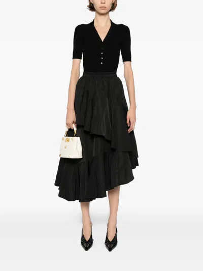 Karl Lagerfeld Voluminous Ruffle Skirt In Black