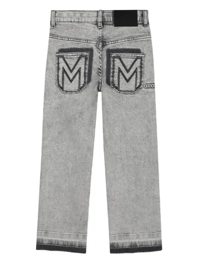 Marc Jacobs Logo-print Jeans In Gray