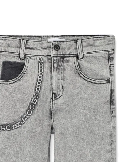 Marc Jacobs Logo-print Jeans In Gray