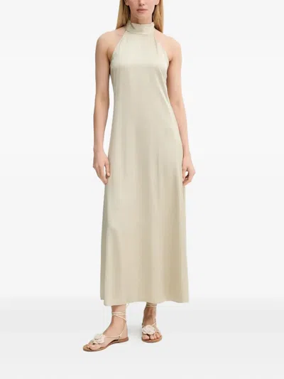 Samsoe & Samsoe Harterneck Midi Dress In Neutral