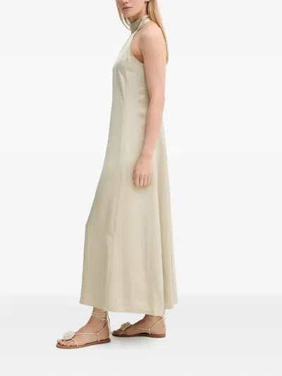 Samsoe & Samsoe Harterneck Midi Dress In Neutral