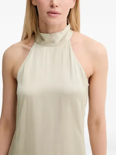 Samsoe & Samsoe Harterneck Midi Dress In Neutral