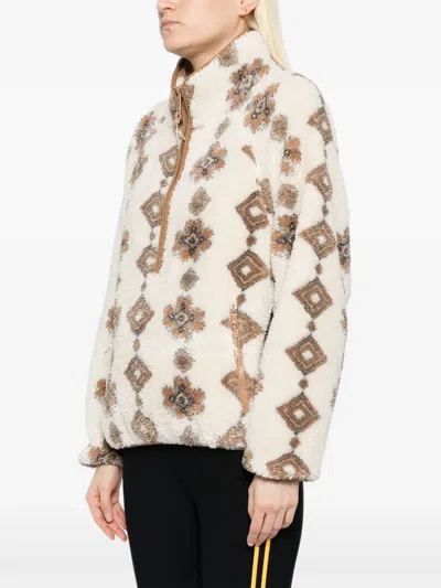 The Upside Harlow Quarter-zip Fleece Pullover In White