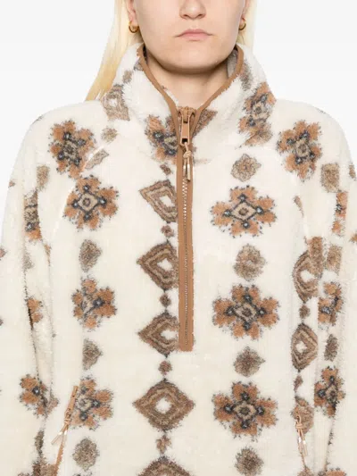 The Upside Harlow Quarter-zip Fleece Pullover In White