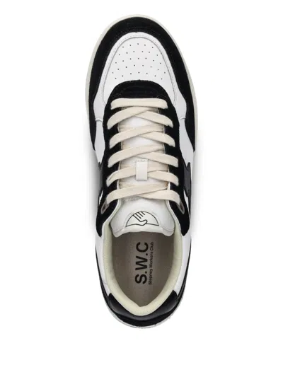 Stepney Workers Club Pro-cup Leather Panel Sneakers In White