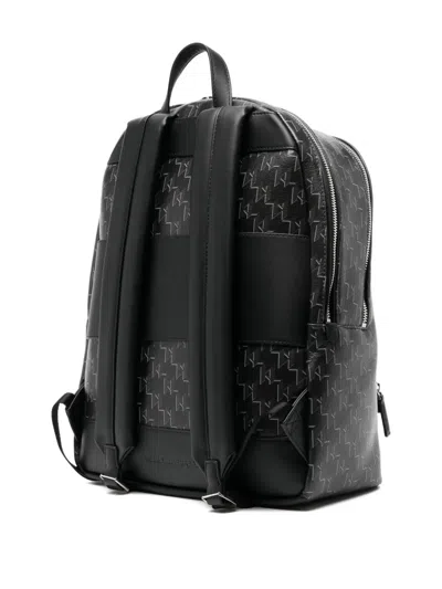 Karl Lagerfeld Monogram Logo Backpack In Pink