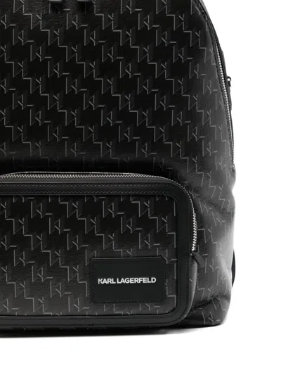 Karl Lagerfeld Monogram Logo Backpack In Pink