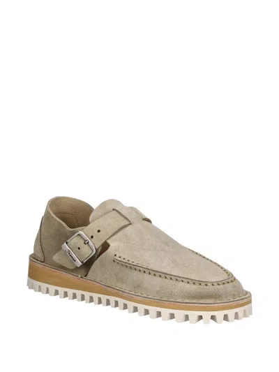 Fracap Buckle-strap Suede Mules In Neutral